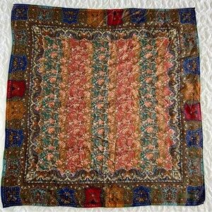 Ralph Lauren Paisley Floral Print Silk Scarf